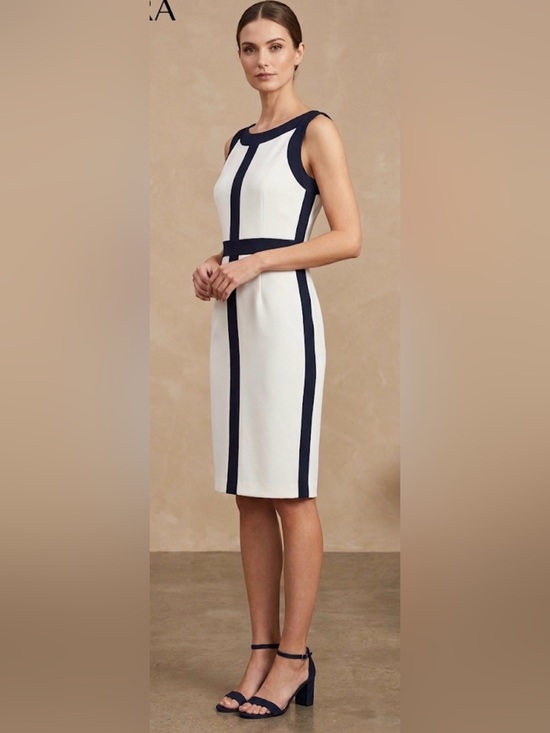 Ellen Tracy Dresses & Skirts - Ellen Tracy Dress Navy Blue & Ivory Size 6 Casual career Formal